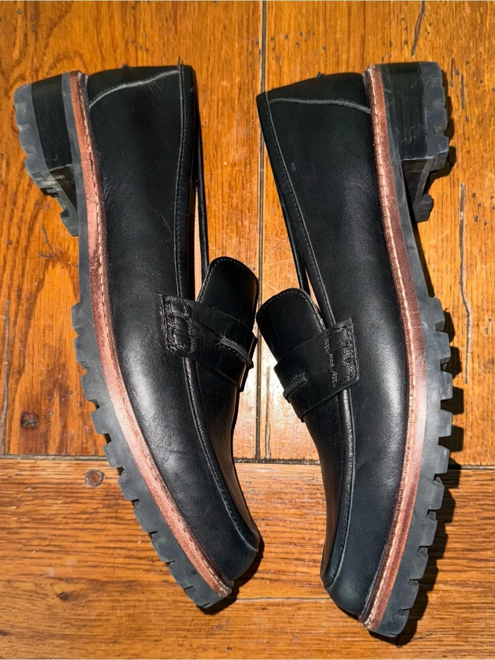 Madewell Black The Corinne Lugsole Leather Loafer Size 9 NEW! No Box. - Picture 9 of 12